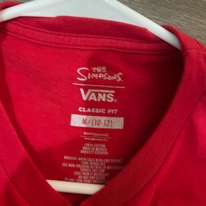 men’s medium simpson vans long sleeve red